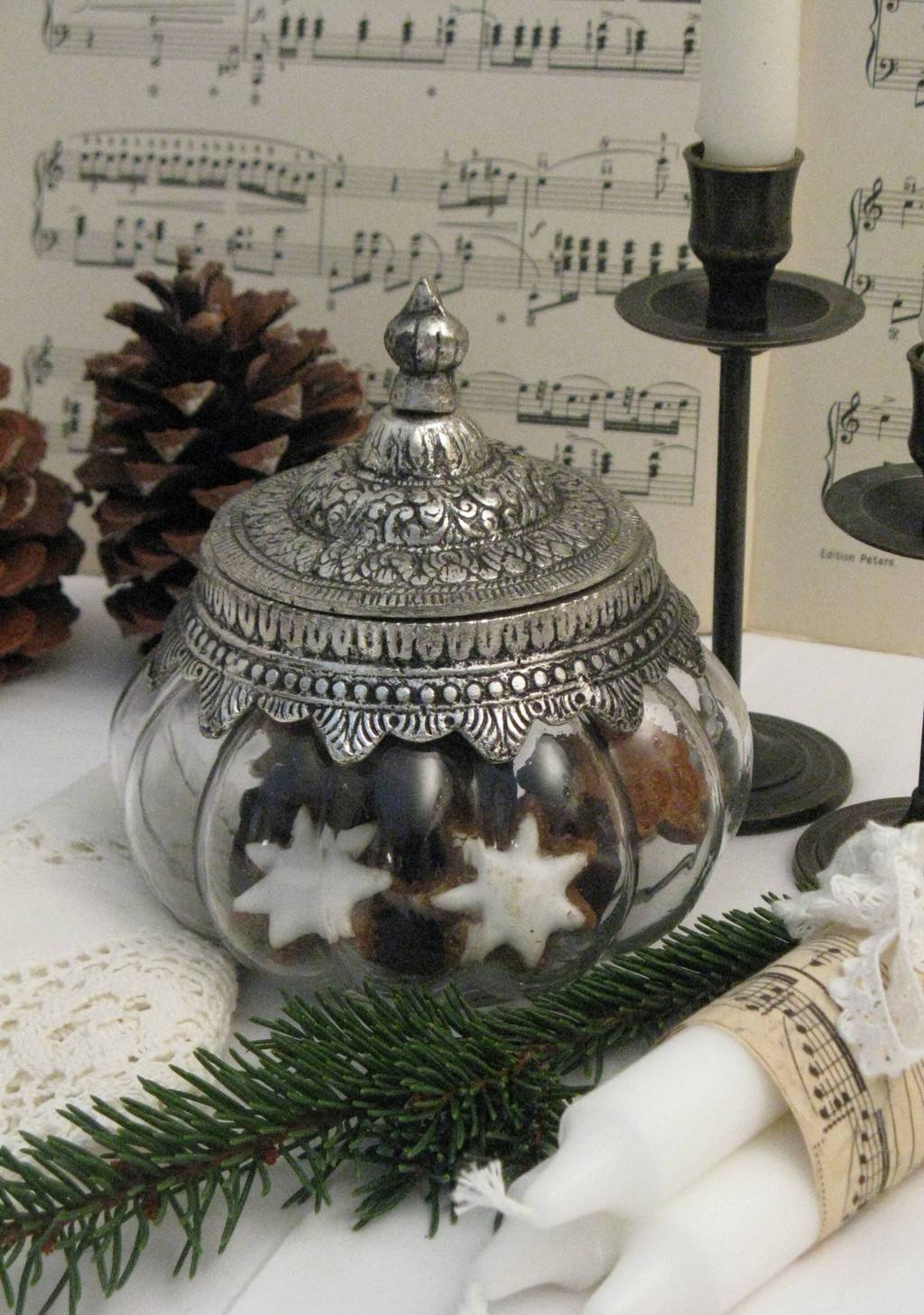 tischdeko zum nikolaus und Weihnachtstischdeko: Rosa … – Bild kaufen – 12223656 ❘ Gartenbildagentur Friedrich Strauss Einmachglas Levend Deckel Glas