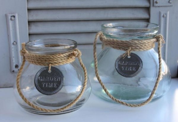 Windlicht Dekoglas Vase - KLEIN U GROSS BLUE COTTAGE