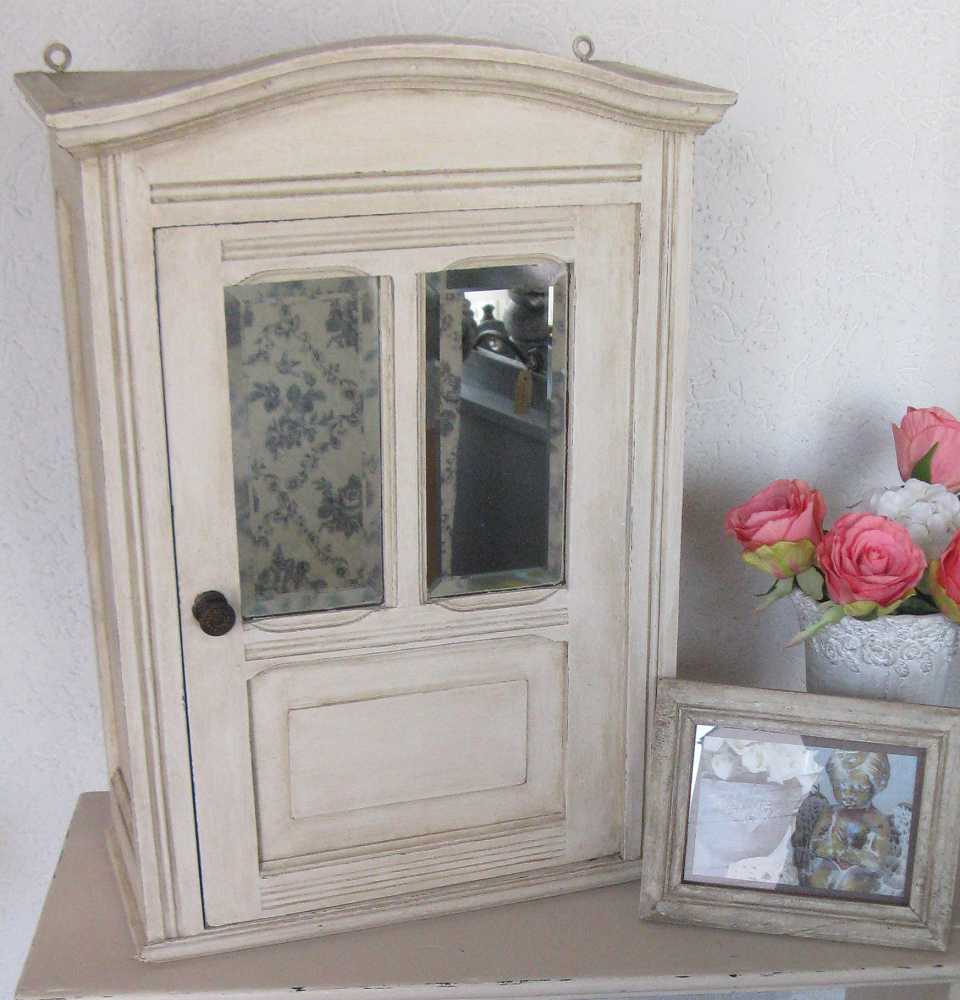 Antiker Hängeschrank shabby chic BLUE COTTAGE k-IMG_0231-A Antiker Hängeschrank mit Spiegel BLUE COTTAGE