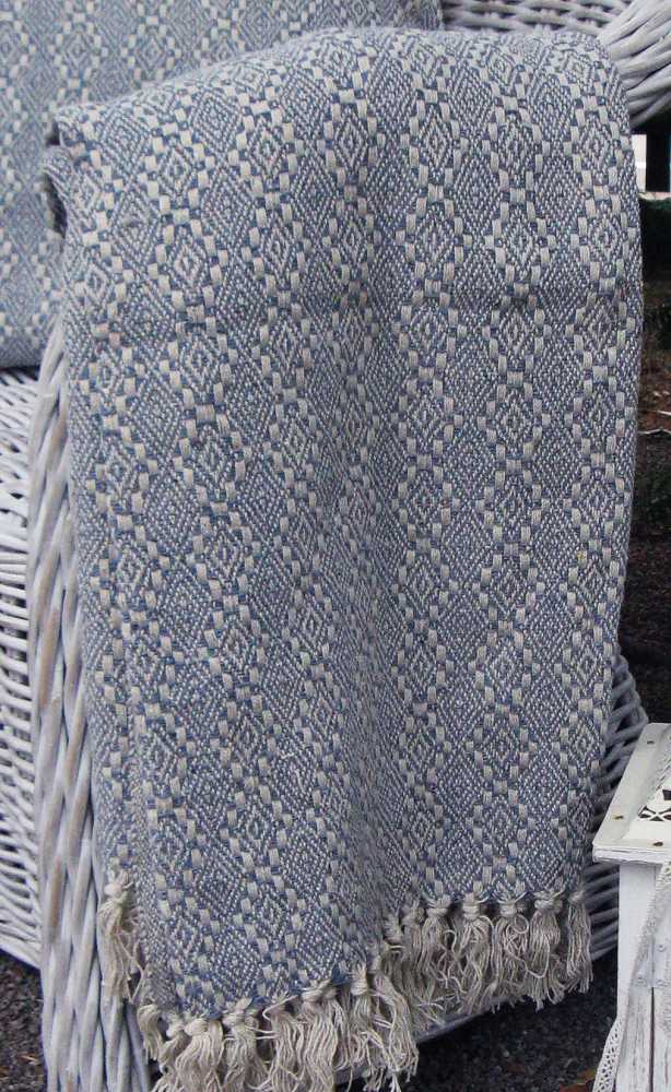 Decke Plaid blau BLUE COTTAGE k-IMG_0268-A Decke Plaid gewebt blau BLUE COTTAGE