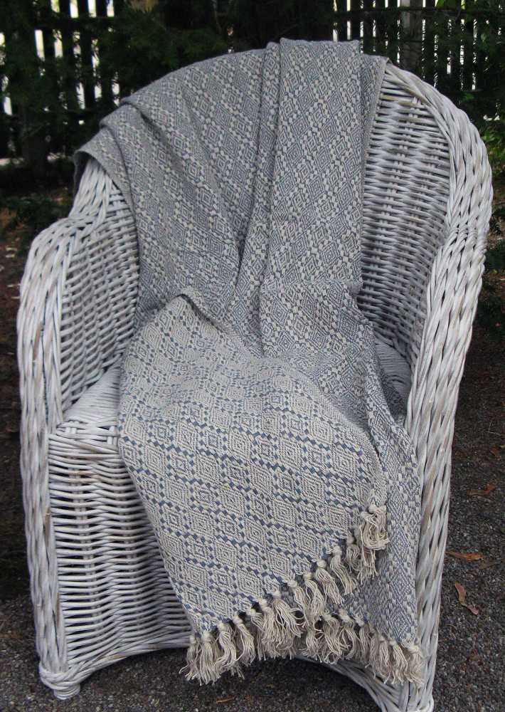 Decke Plaid blau BLUE COTTAGE k-IMG_0269 Decke Plaid gewebt blau BLUE COTTAGE