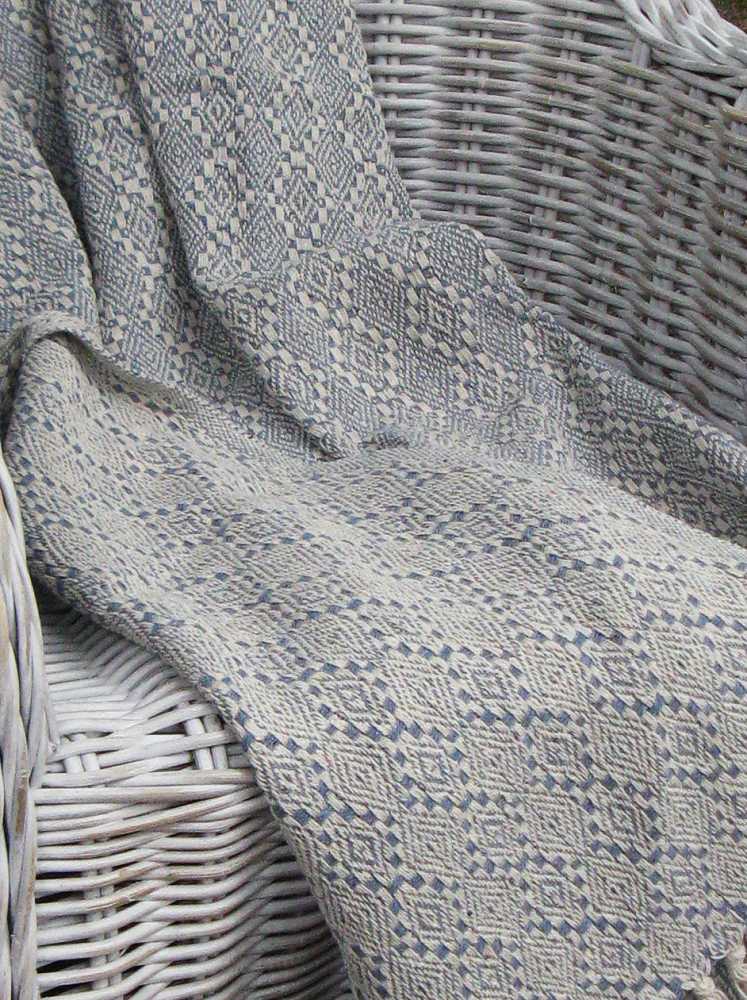 Decke Plaid blau BLUE COTTAGE k-IMG_0270 Decke Plaid gewebt blau BLUE COTTAGE