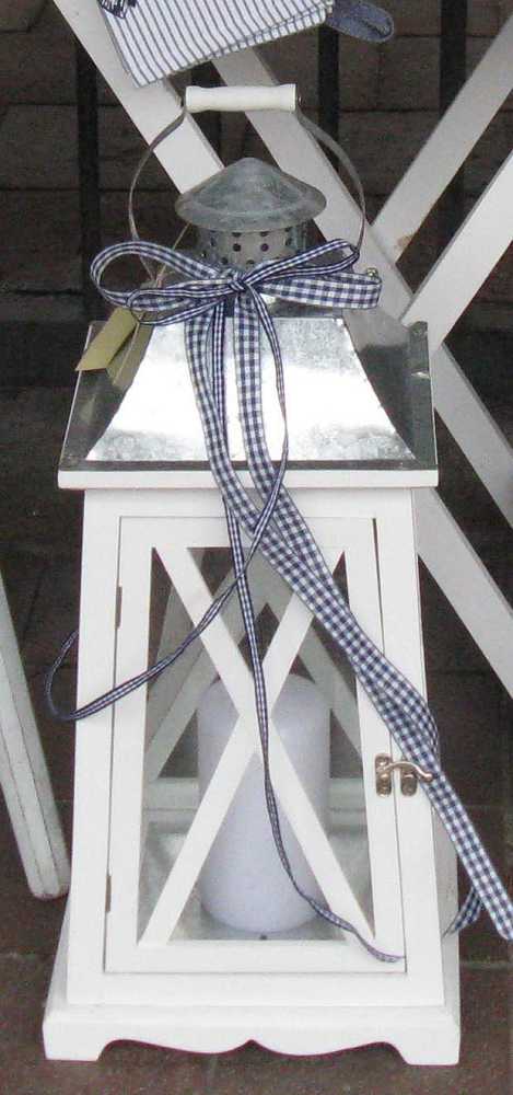Laterne Holz weiß - GROSS - BLUE COTTAGE