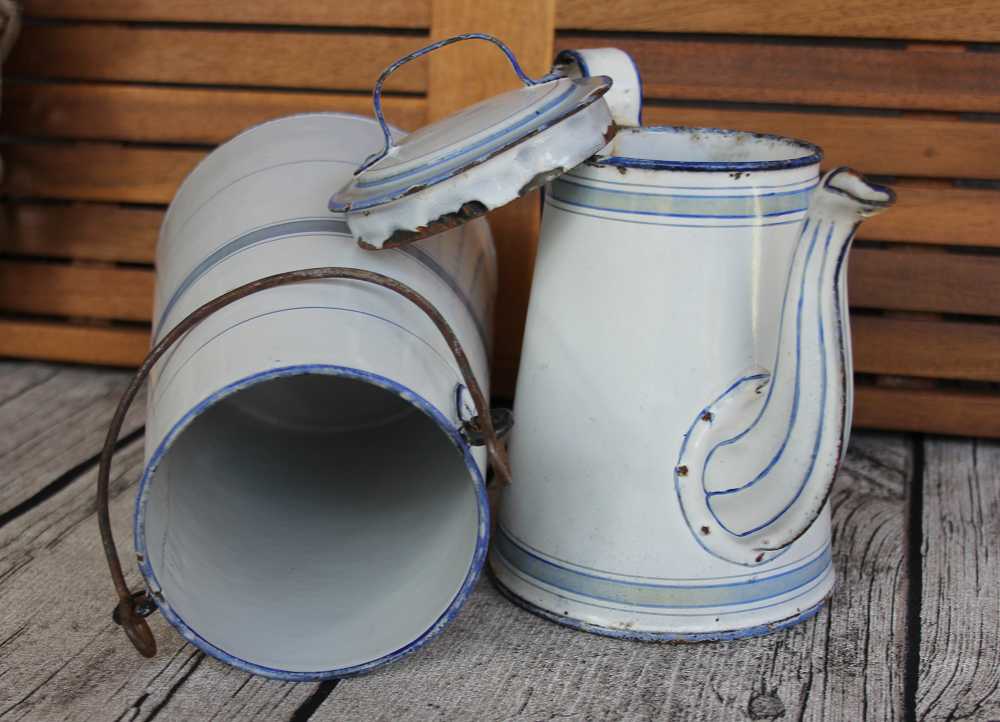 SET Kaffeekanne Milchkanne Emaille (klein)