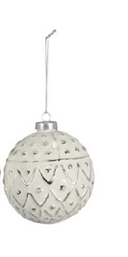 Christbaumkugel weiß klein BLUE COTTAGE k-weiß freigest kl 2-er-Set Christbaumkugel in weiß L - BLUE COTTAGE