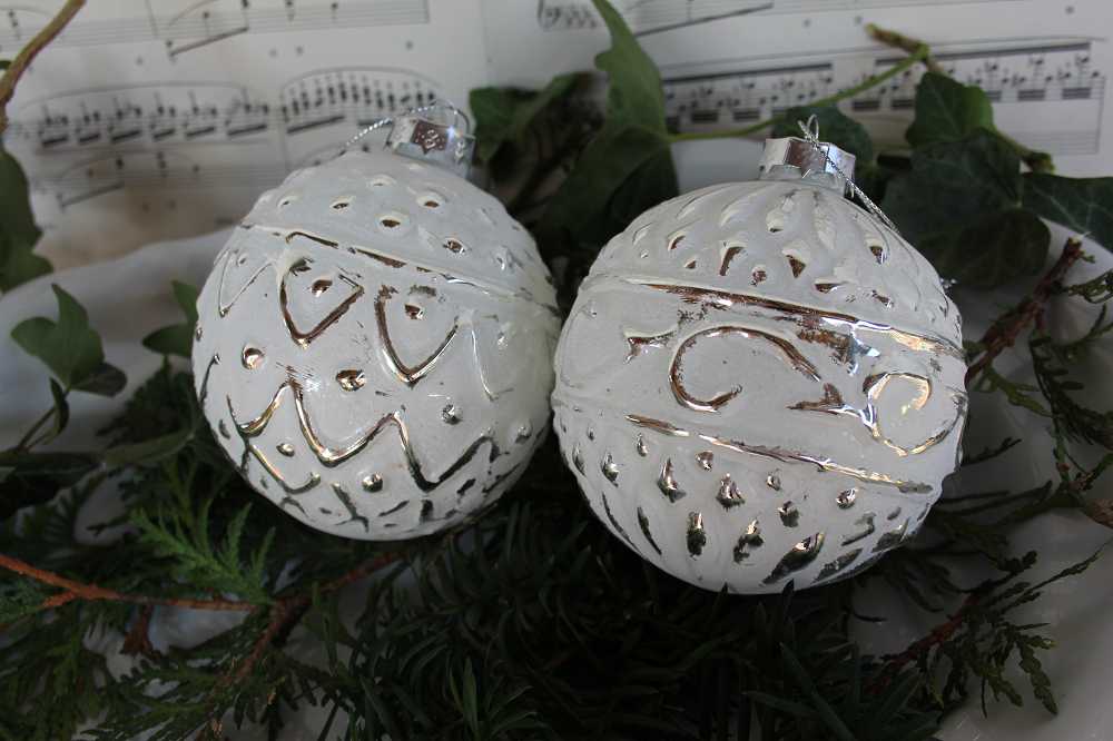 Christbaumkugel in weiß XL