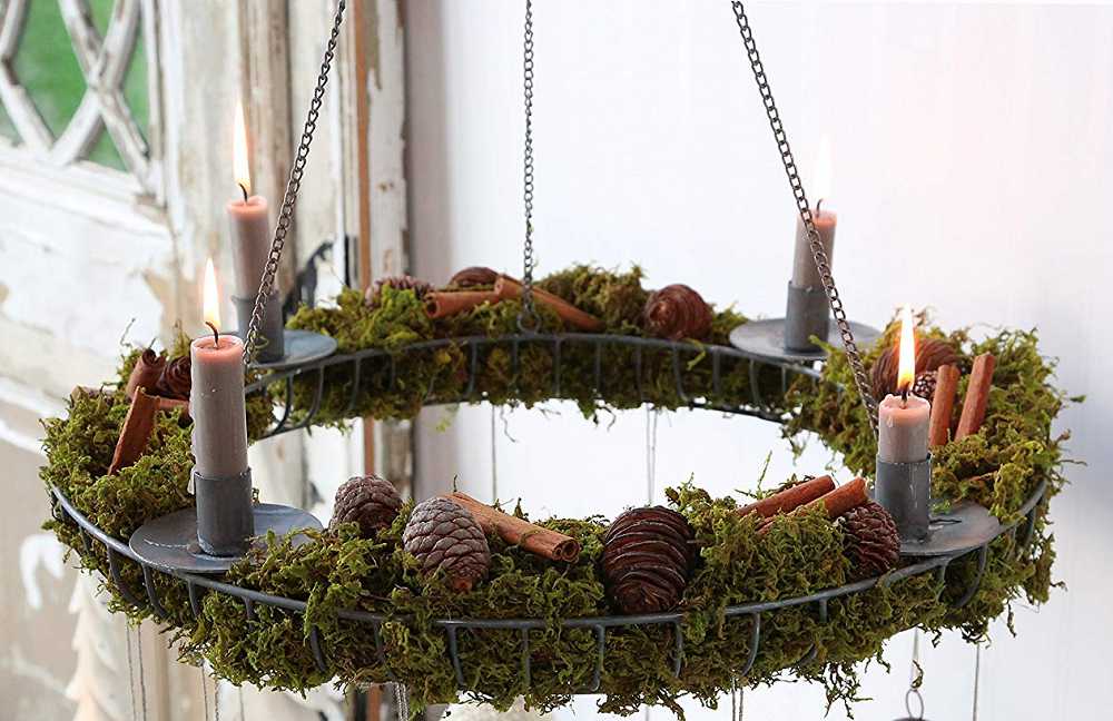 Hängekranz Metall BLUE COTTAGE - A k großer Hängekranz fil de fer BLUE COTTA