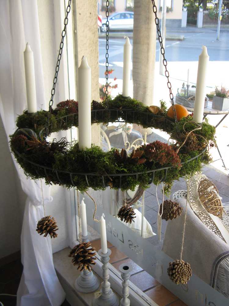 Hängekranz Metall BLUE COTTAGE k-IMG_0271 großer Kranz für 4 Kerzen fil de fer BLUE COTTAGE