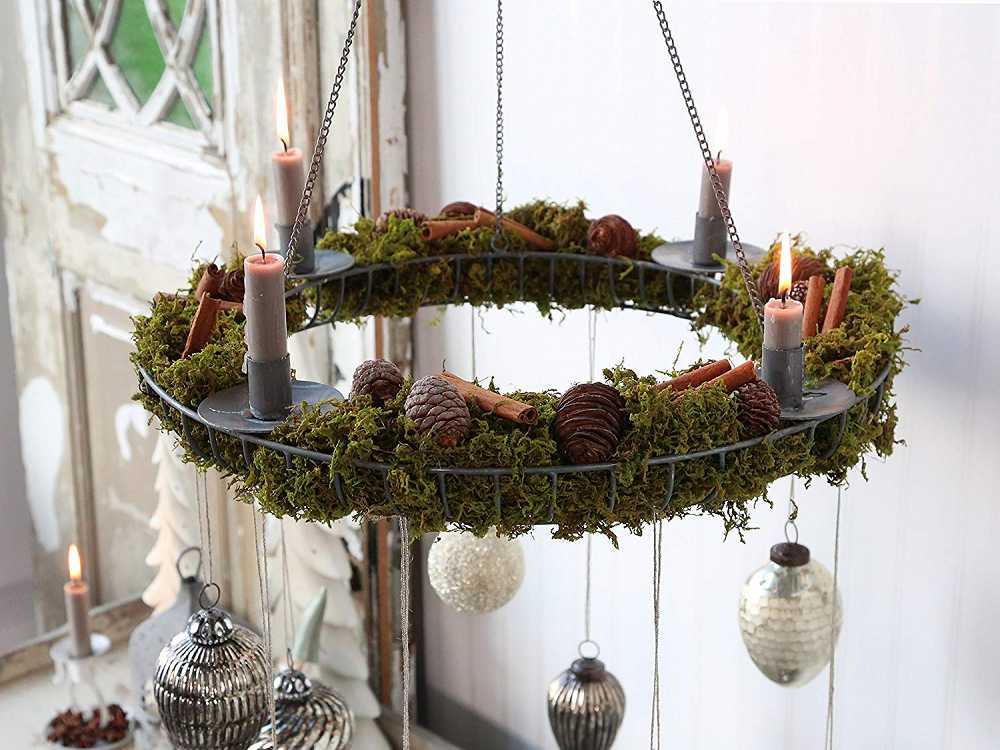 Hängekranz Metall BLUE COTTAGE - k großer Hängekranz fil de fer BLUE COTTAGE