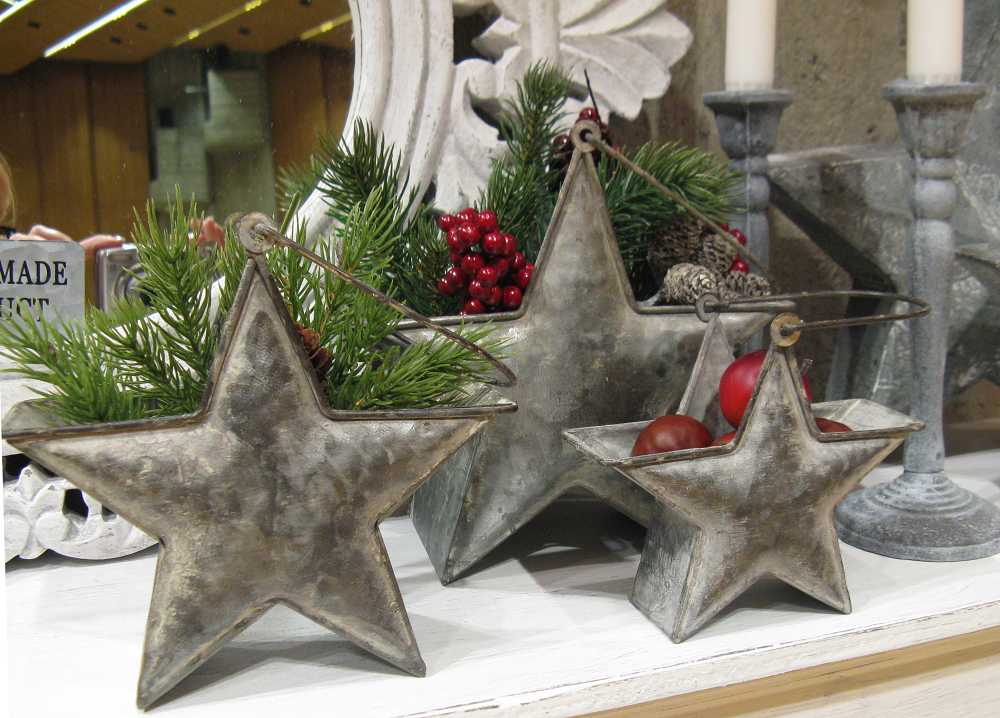 Sternenkorb mit Griff Chic Antique BLUE COTTAGE k-IMG_0519 Sternenkorb aus Zink in Shabby Chic - BLUE COTTAGE