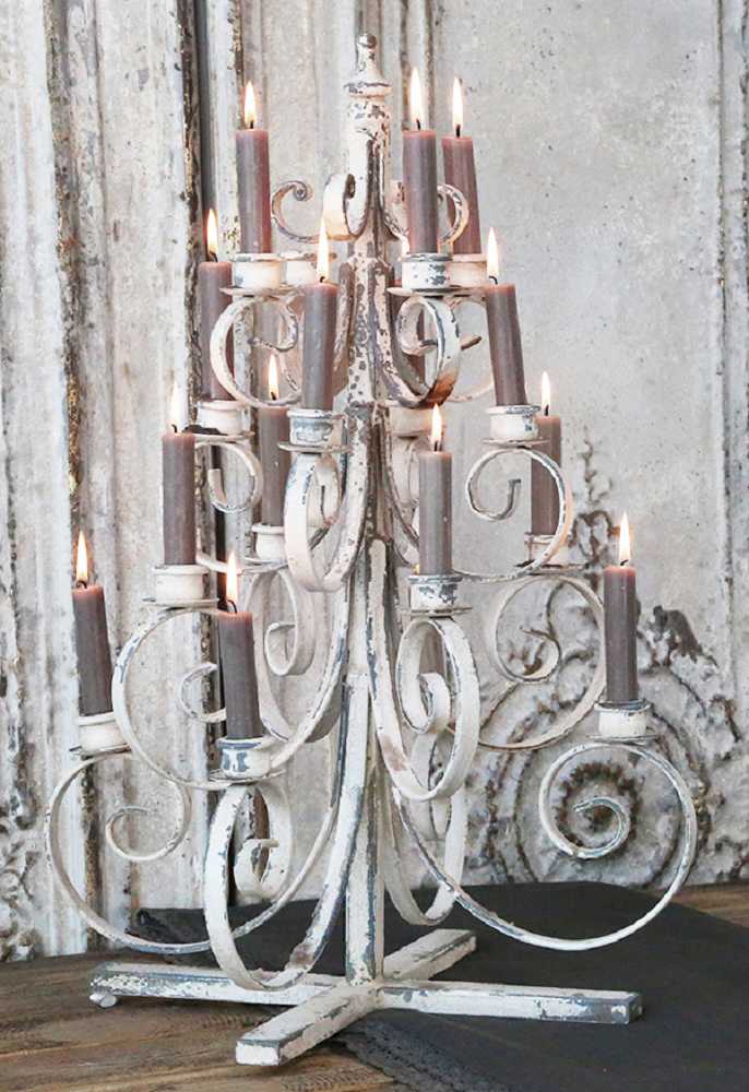 Fil de fer Weihnachtsbaum Kerzenhalter 16 Kerzen