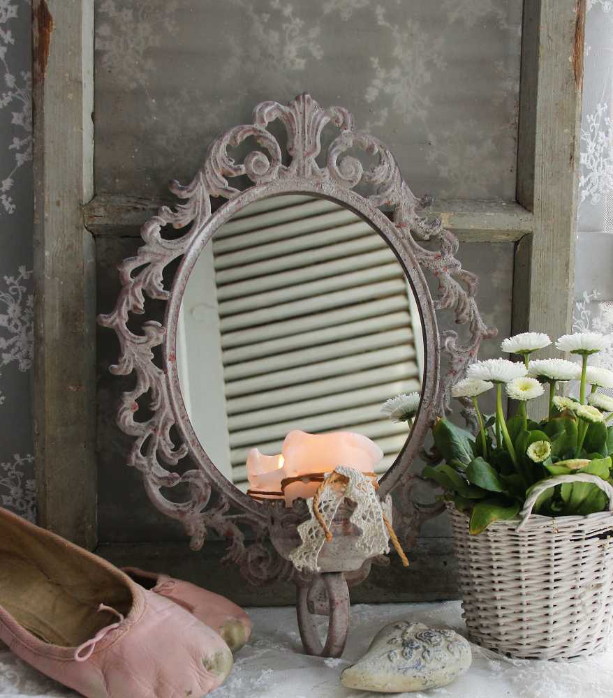 Spiegel Kerzenhalter BLUE COTTAGE k-IMG_1254 bezaubernder Kerzenhalter-Spiegel BLUE COTTAGE