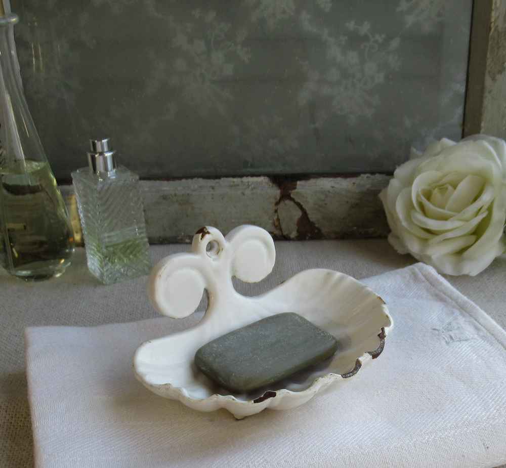 Seifenschale Muschelform BLUE COTTAGE k-IMG_1416 alte Gusseisenform als Seifenschale BLUE COTTAGE