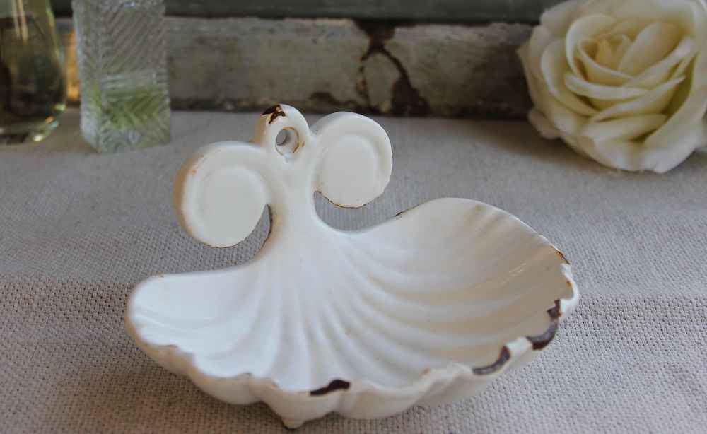 Seifenschale Muschelform BLUE COTTAGE k-IMG_1421 alte Gusseisenform als Seifenschale BLUE COTTAGE