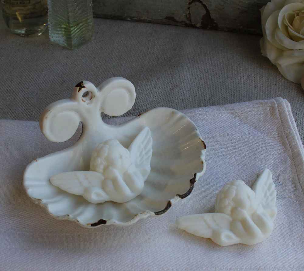 Seifenschale Muschelform BLUE COTTAGE k-IMG_1427 alte Gusseisenform als Seifenschale BLUE COTTAGE