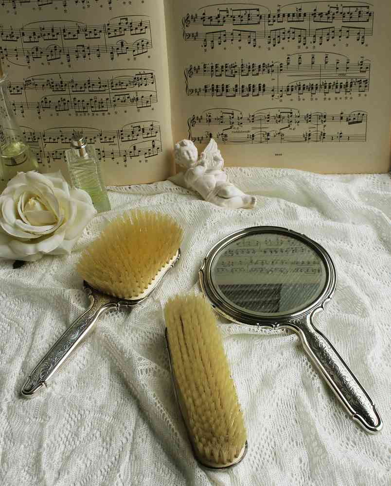 Frisierset versilbert BLUE COTTAGE k-IMG_2074 antikes Frisierset 3-tlg. versilbert BLUE COTTAGE