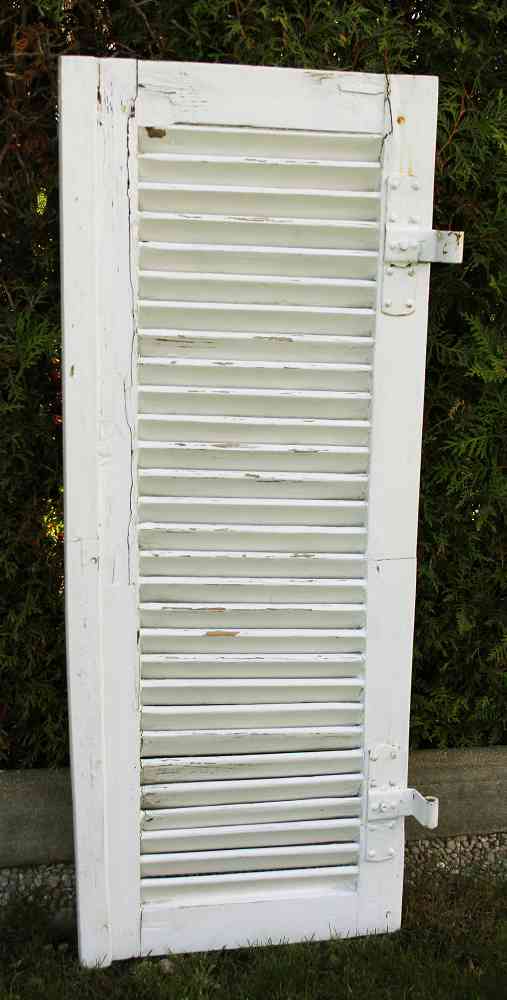 Fensterladen *Holz Grau weiß Gartendeko Küche Shabby Chic Deko 48x30cm Vintage 