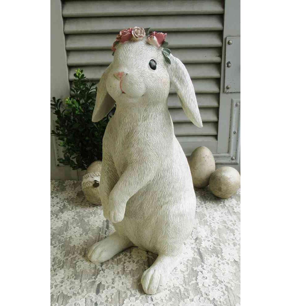 Dekohase mit Blumenschmuck und Hängeohren BLUE COTTAGE k-IMG_3776 E