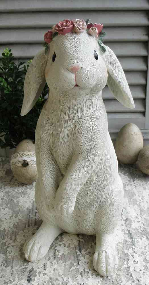 Dekohase mit Blumenschmuck und Hängeohren BLUE COTTAGE k-IMG_3777 großer Osterhase mit Blumen und Hängeohren BLUE COTTAGE