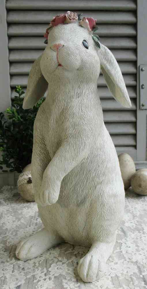 Dekohase mit Blumenschmuck und Hängeohren BLUE COTTAGE k-IMG_3778 großer Osterhase mit Blumen und Hängeohren BLUE COTTAGE