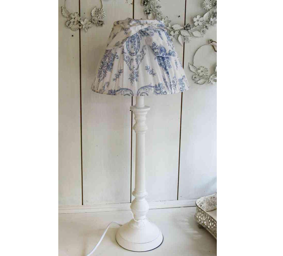 Leuchte Toile de Jouy hoch BLUE COTTAGE k-IMG_4502 E Tischleuchte mit Toile de Jouy Schirm GROSS - BLUE COTTAGE
