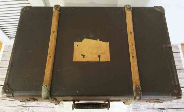 antiker Überseekoffer Reisekoffer Vulkanfiber BLUE COTTAGE