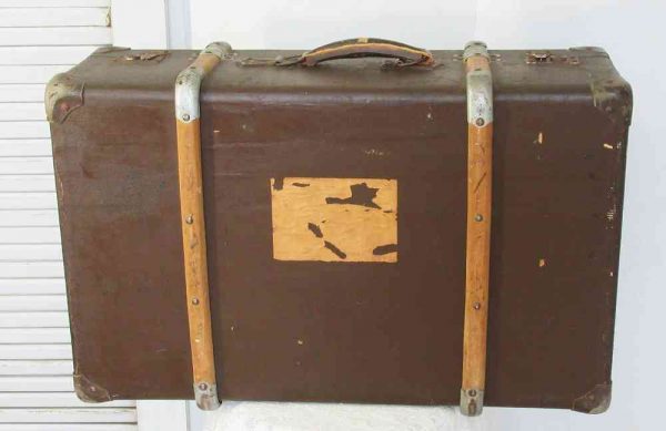 antiker Überseekoffer Reisekoffer Vulkanfiber BLUE COTTAGE