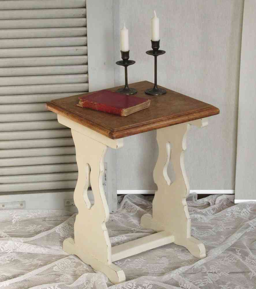 kleiner Beistelltisch Eiche massiv shabby chic - BLUE COTTAGE shop