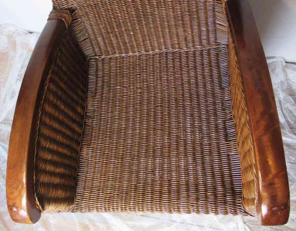 eleganter Rattansessel Armlehnen Holz - BLUE COTTAGE shop