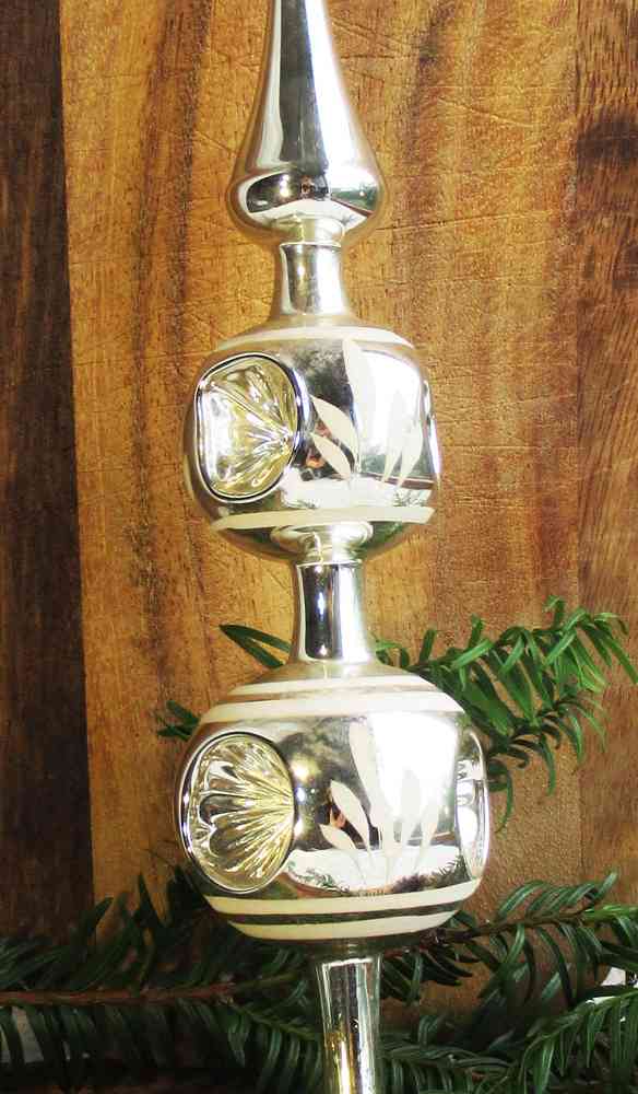 alte Reflex Christbaumspitze silber BLUE COTTAGE k-IMG_5427 - A antike große Reflex Christbaumspitze LAUSCHA - BLUE COTTAGE