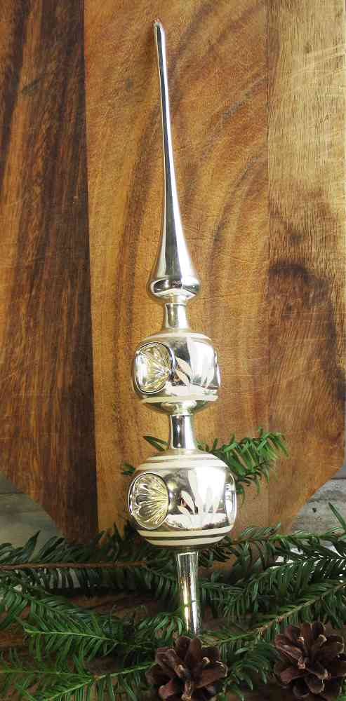 alte Reflex Christbaumspitze silber BLUE COTTAGE k-IMG_5427 antike große Reflex Christbaumspitze LAUSCHA - BLUE COTTAGE