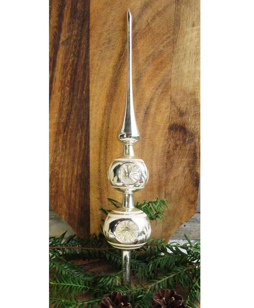 alte Reflex Christbaumspitze silber BLUE COTTAGE k-IMG_5428 - ETSY antike große Reflex Christbaumspitze LAUSCHA - BLUE COTTAGE