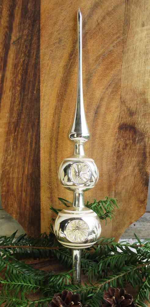 alte Reflex Christbaumspitze silber BLUE COTTAGE k-IMG_5428 antike große Reflex Christbaumspitze LAUSCHA - BLUE COTTAGE