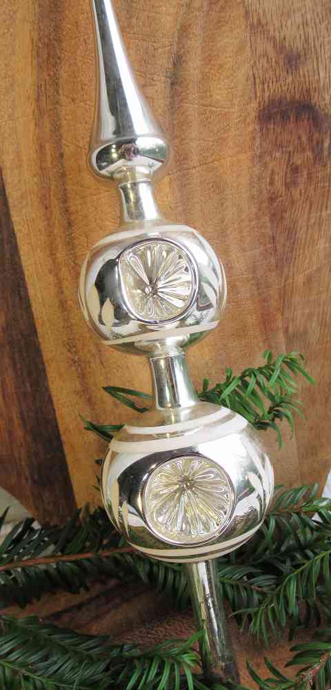 alte Reflex Christbaumspitze silber BLUE COTTAGE k-IMG_5429 antike große Reflex Christbaumspitze LAUSCHA - BLUE COTTAGE