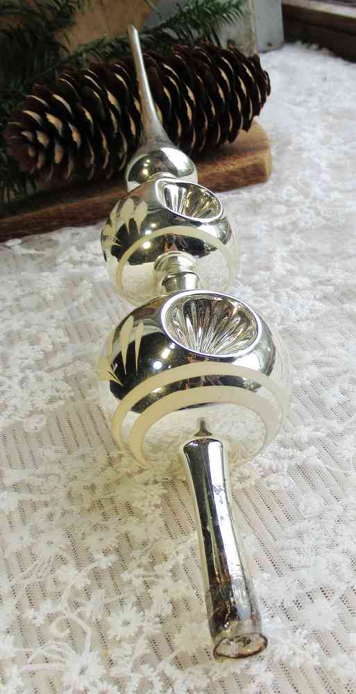 alte Reflex Christbaumspitze silber BLUE COTTAGE k-IMG_5430 antike große Reflex Christbaumspitze LAUSCHA - BLUE COTTAGE