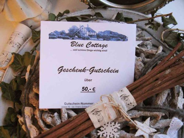 BLUE COTTAGE Geschenkgutschein 50 €