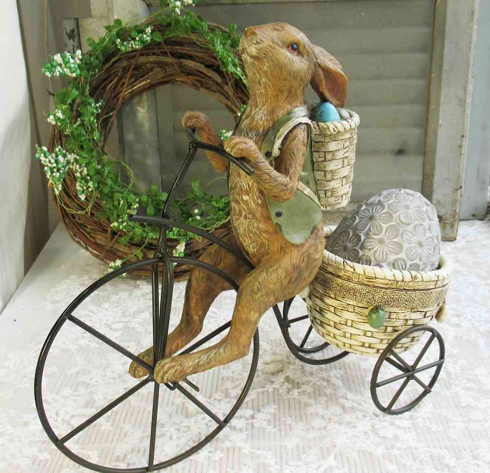 Osterhase auf Dreirad - BLUE COTTAGE k-IMG_6034 großer nostalgischer Osterhase auf Dreirad BLUE COTTAGE