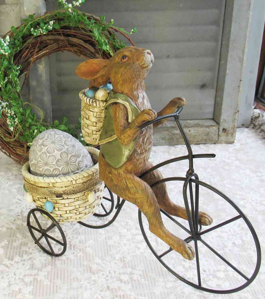 Osterhase auf Dreirad - BLUE COTTAGE k-IMG_6035 großer nostalgischer Osterhase auf Dreirad BLUE COTTAGE