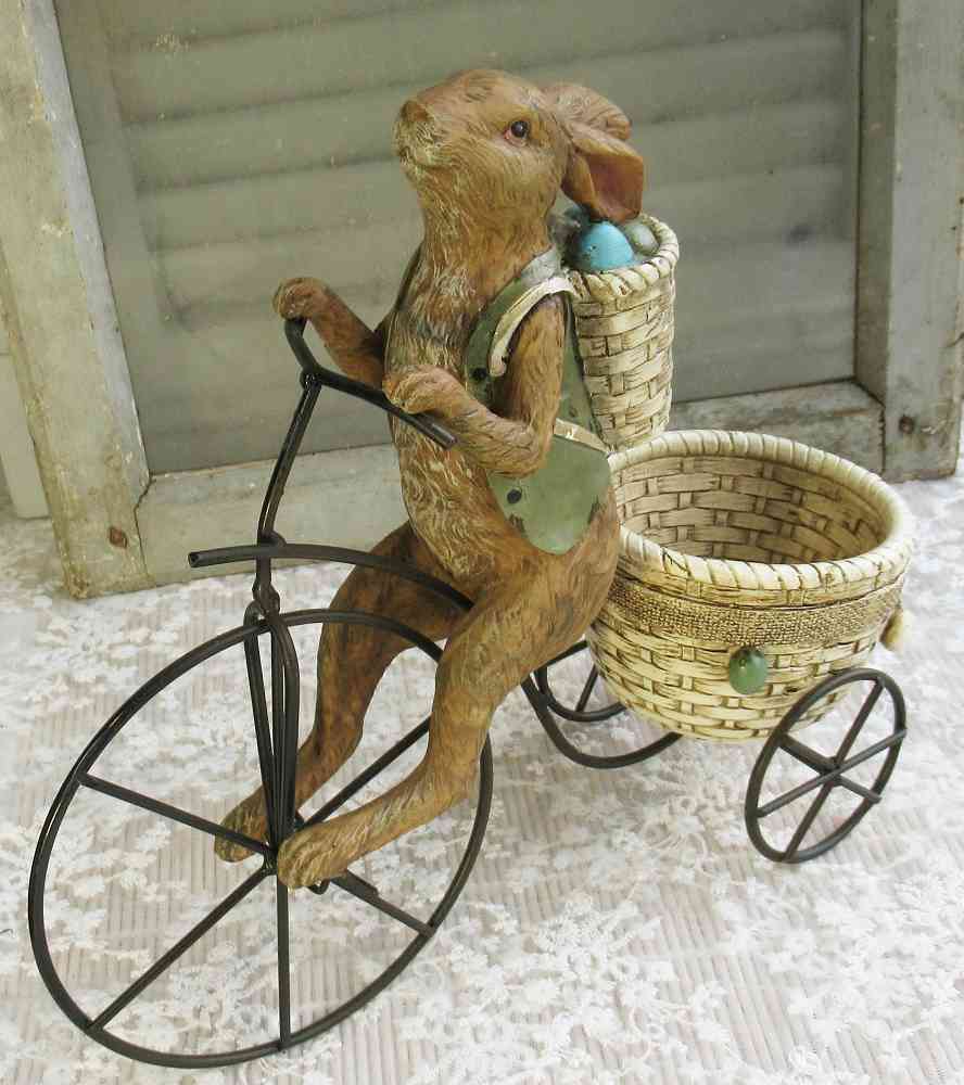 Osterhase auf Dreirad - BLUE COTTAGE k-IMG_6036 großer nostalgischer Osterhase auf Dreirad BLUE COTTAGE