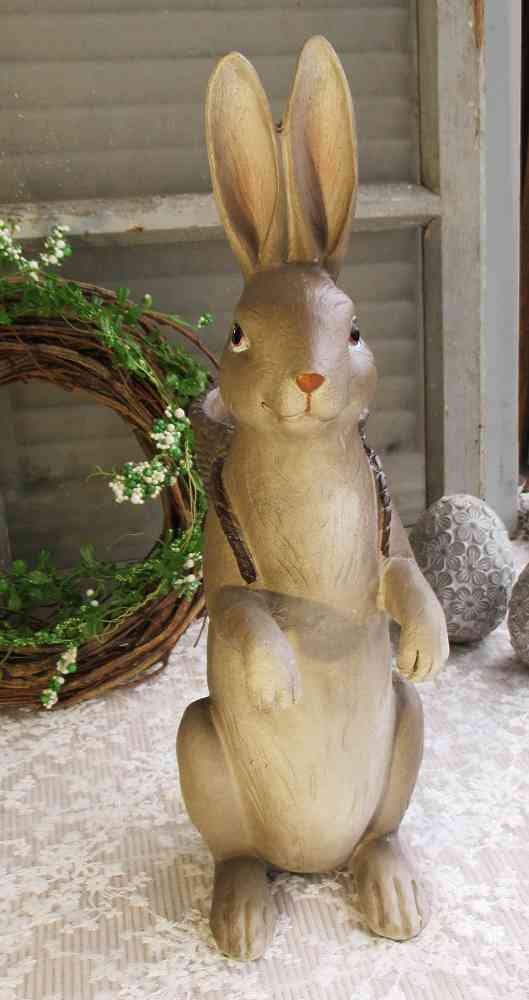Prachtbursche Großer Hase Rabbit Weiß Sterngucker Figur Dekoration Osterhase