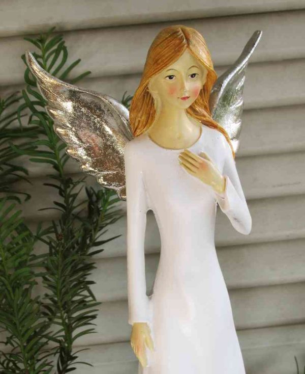 zierliche Engelfigur weiß mit Flügeln BLUE COTTAGE