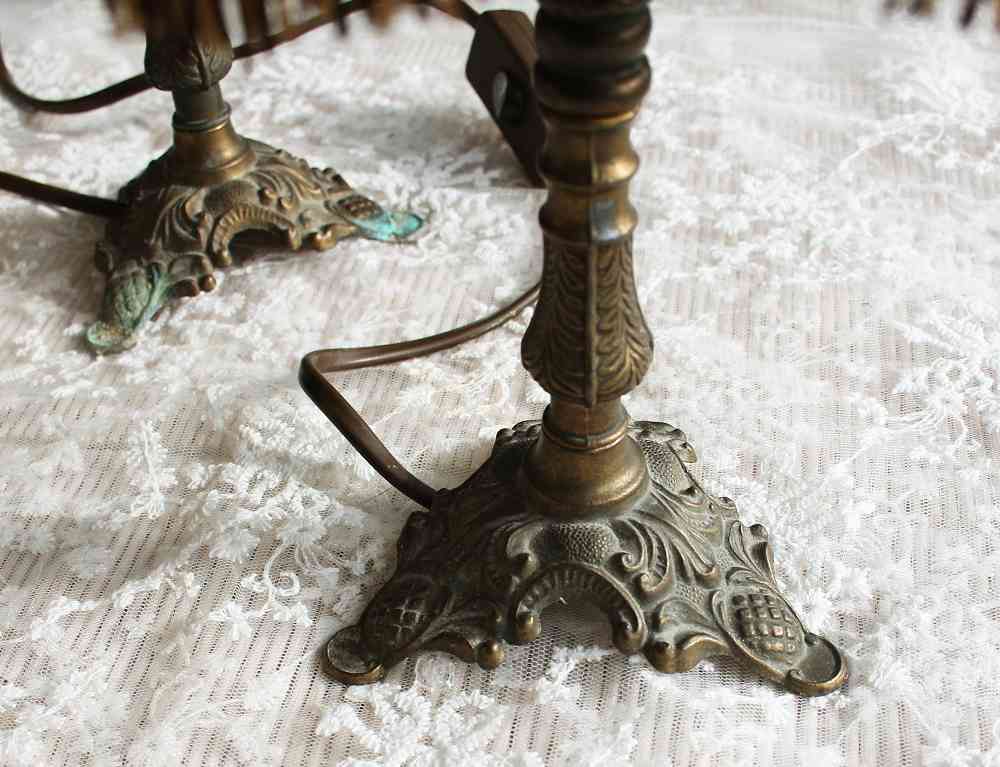 2 St. alte Nachttischleuchten BLUE COTTAGE k-IMG_7308 PAAR Nachttischleuchten Messingfuß Pergamentschirm BLUE COTTAGE