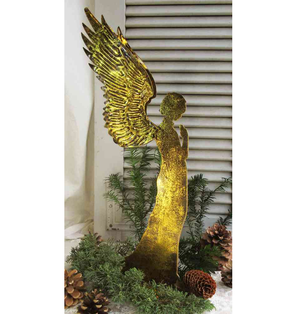 Engel Metall gold groß BLUE COTTAGE k-IMG_7648 - E großer Engel Metall antik-goldfarben BLUE COTTAGE