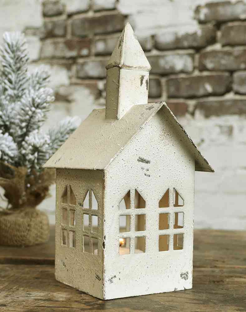 Lichthaus Laterne Metall Kirche BLUE COTTAGE k-52049-19 Laterne Lichthaus Metall 'Kirche' BLUE COTTAGE