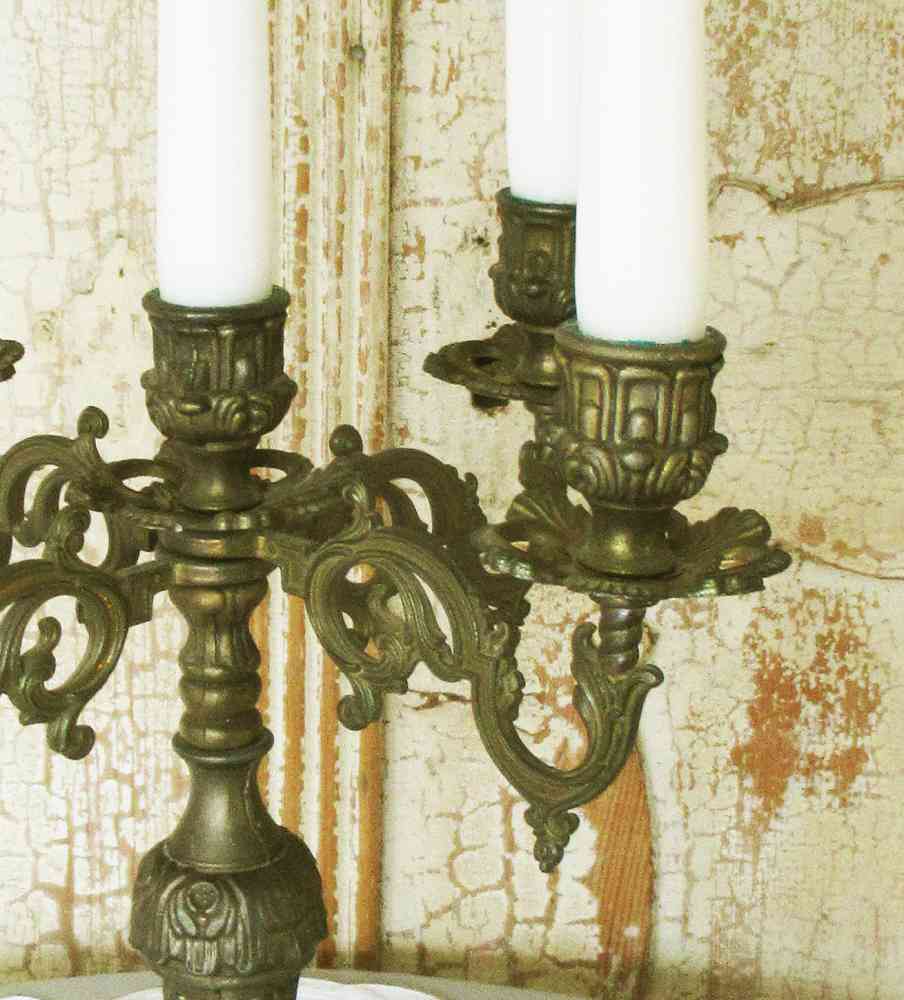 alter Kandelaber Kerzenleuchter 5-armig Messing
