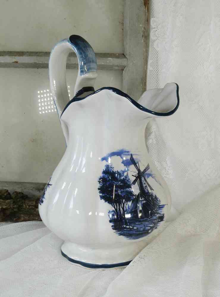altes Waschset Delft BLUE COTTAGE k-IMG_8234 großer alter Waschkrug mit Schale Waschset BLUE COTTAGE