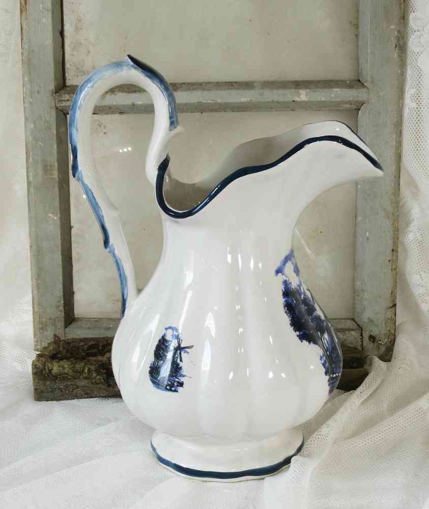 altes Waschset Delft BLUE COTTAGE k-IMG_8236 großer alter Waschkrug mit Schale Waschset BLUE COTTAGE