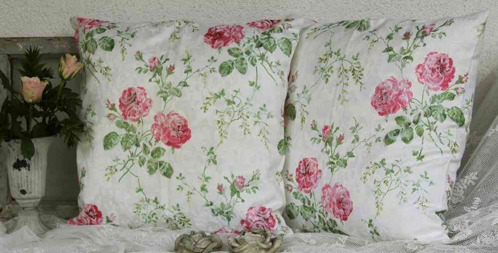 Rosenkissen Kissenhülle Rosen BLUE COTTAGE k-IMG_9103 romantische Kissenhülle mit Rosenmuster BLUE COTTAGE