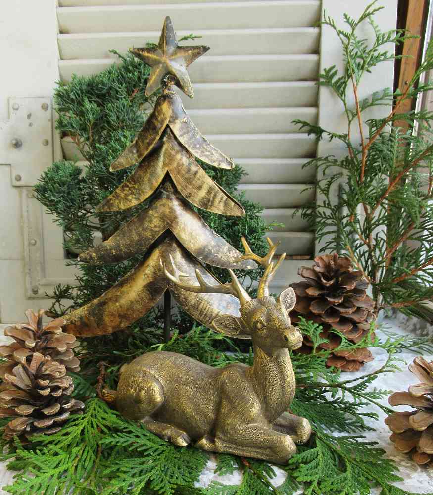 Logbuch-Verlag Weihnachts Türkranz Hirsch - 16cm Holz Deko Aus Bayern