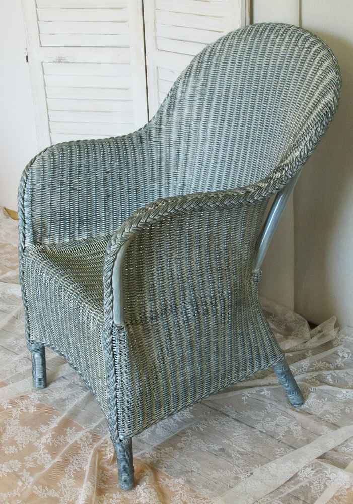 Rattansessel Korbsessel blau - BLUE COTTAGEk-IMG_9968 hübscher Korbsessel bequemer Rattansessel blau-grau BLUE COTTAGE